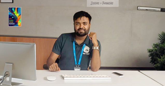 Developer working on code