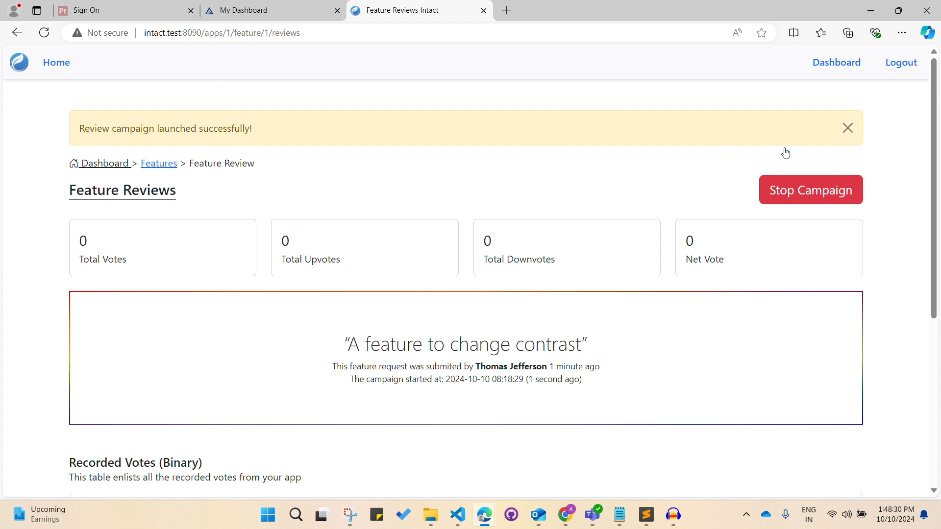 Intact app screenshot
